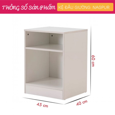 Tủ Đầu Giường Đơn Giản Hình Khối SMLIFE Nagpur