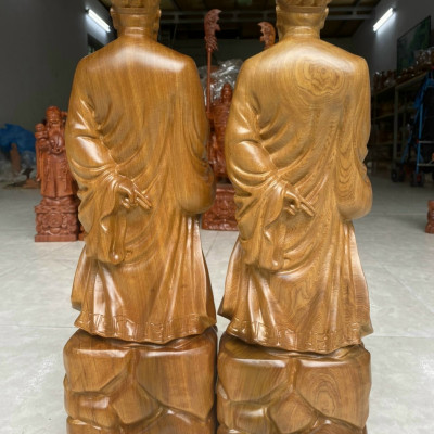 Tượng khổng minh gia cát lượng bằng gỗ bách xanh kt 60×16×15