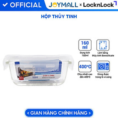Hộp thủy tinh đựng thức ăn 160ml LocknLock LLG413, Hàng chính hãng, nắp đậy kín, dùng được lò vi sóng - JoyMall