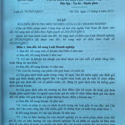 Luật doanh nghiệp (sửa đổi, bổ sung) hệ thống các văn bản quy định, hướng dẫn chi tiết thi hành