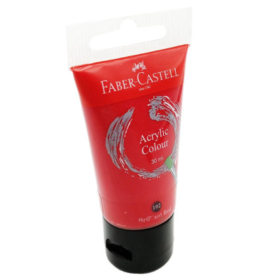 Tuýp màu vẽ acrylic 30ml briliant red (đỏ tươi) Faber 183021