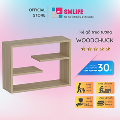 Giá đỡ sách trưng bày phòng khách treo tường SMLIFE Woodchuck