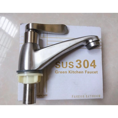 Vòi rửa mặt lavabo KG11 tay gạt dùng cho nước lạnh loại đẹp cao cấp inox sus304 - Hàng chính hãng