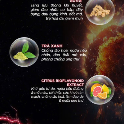 DMAXX thức uống bổ sung vitamin năng lượng không đường DAMODE 57 gói màu đỏ mỗi gói 2,2gr