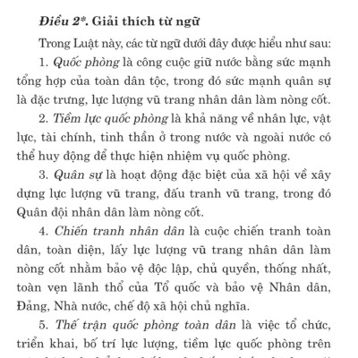 Luật Quốc phòng ( hiện hành) ( sửa đổi năm 2023)