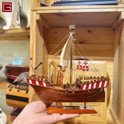 Mô hình thuyền gỗ, mô hình trang trí HAN KOGGE, thuyền gỗ để bàn, decor phòng học, bàn làm việc, hàng chính hãng