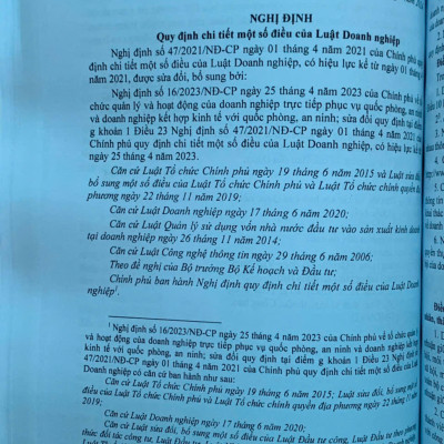 Luật doanh nghiệp (sửa đổi, bổ sung) hệ thống các văn bản quy định, hướng dẫn chi tiết thi hành
