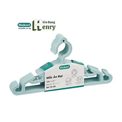 Set 10 Móc Treo Quần Áo Đại Hokori 2833, Mắc quần áo người lớn nhựa Việt Nhật cao cấp