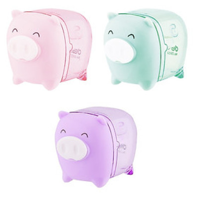 Combo 3 Máy gọt bút chì- mini Deli 557 Piggy 1-hole sharpener w/canister φ7mm Giao màu ngẫu nhiên