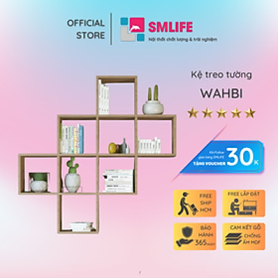 Kệ gỗ trưng bày kiểu dáng nhỏ gọn SMLIFE Wahbi