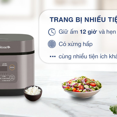 Nồi cơm điện tử BlueStone RCB-5946 - Dung tích 1.5 lít - 7 chế độ nấu - Hàng chính hãng