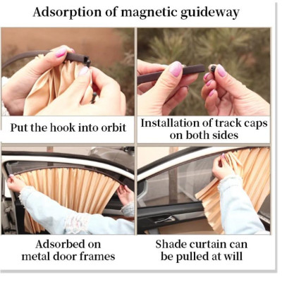 Rèm che nắng xe VinFast Fadil Vải Lụa Cao Cấp Gắn Nam Châm Keo 3M