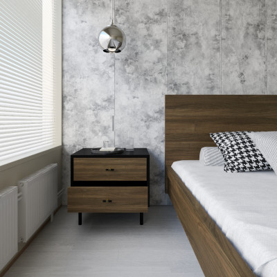 [Happy Home Furniture] BECKY, Táp đầu giường  - chân sắt ,  50cm x 40cm x 45cm ( DxRxC), THK_033