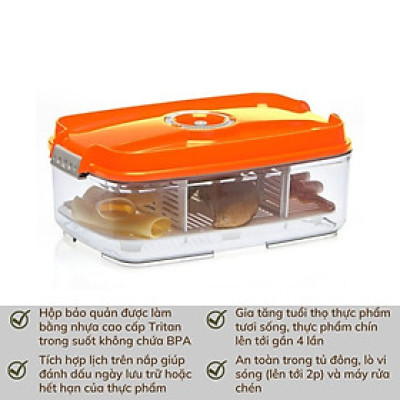 Hộp Bảo Quản Thực Phẩm Hút Chân Không Status Hình Chữ Nhật 3L Hàng chính hãng
