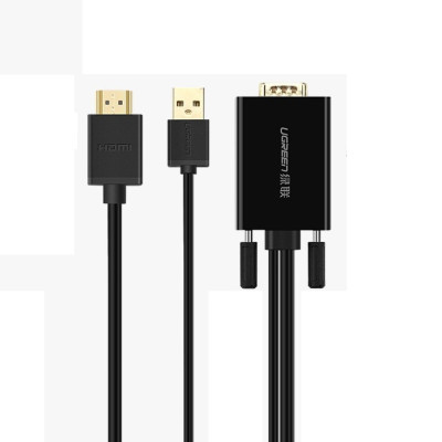 Cáp chuyển đổi VGA to HDMI và Audio dài 2m Ugreen 30840 cao cấp - Hàng Chính Hãng