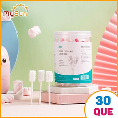 Gạc Rơ/ Tưa Lưỡi Cho Bé MySun 30 Que, Dệt Sợi Cotton 100%