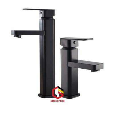 Vòi rửa mặt thân cao đen GR6006 black