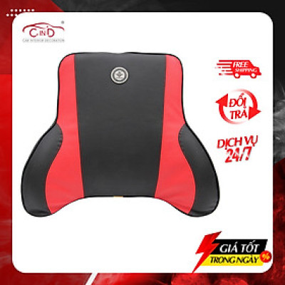 Tựa Lưng Ô Tô Cao Su Non Bọc Da CIND G003 Màu Đen Đỏ