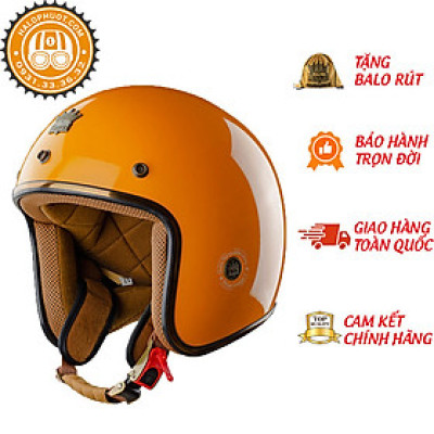 Nón bảo hiểm 3/4 ROYAL M20C vàng nghệ bóng
