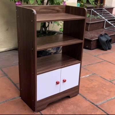 Tủ Gỗ Để Cạnh Giường Ngủ 3 Tầng Có Cánh Cửa, Tủ Để Đồ Đầu Giường Cao 70cm Gỗ MDF Phủ Metamin Cao Cấp