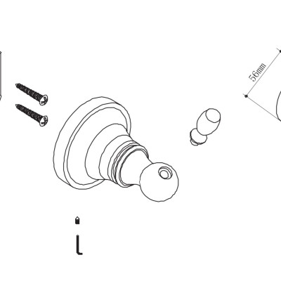 Móc áo đơn nhà tắm dòng Tyler Moen - 90025