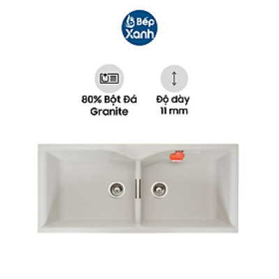 Chậu Rửa Chén Carysil LAC1 - 80% Bột Đá Granite Tự Nhiên - Hàng Chính Hãng