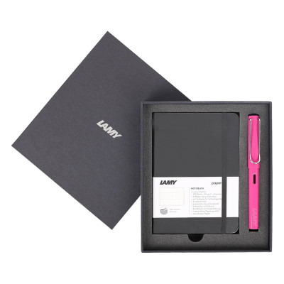 Gift Set Lamy Notebook A6 Softcover Black + Lamy Safari Pink - GSA6-SA003