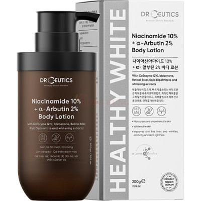 Sữa dưỡng thể DrCeutics Niacinamide 10% + Alpha Arbutin 2% Body Lotion giúp cải thiện độ đàn hồi săn chắc của da (200g) - Hàng chính hãng