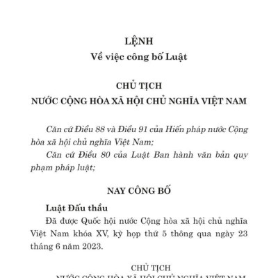 Luật đấu thầu (bản in 2024)