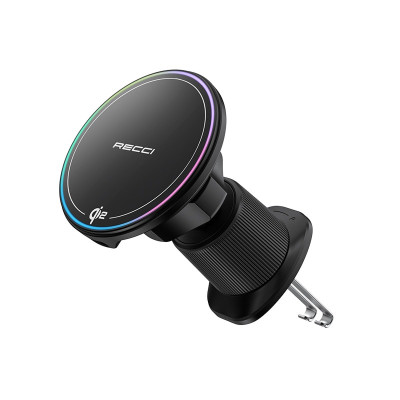 Đế giữ điện thoại tích hợp nam châm và sạc không dây dùng trên xe ô tô RECCI RHO-C43 Hàng chính hãng