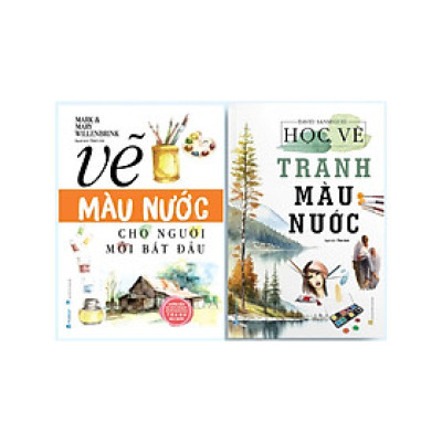Sách - Combo 2 Quyển Vẽ Màu Nước Cho Người Mới Bắt Đầu (Tái Bản) + Học Vẽ Tranh Màu Nước  ( vl)