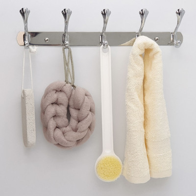 Móc treo áo 5 chấu hoa văn Inox Eurolife EL-M2 (Trắng bạc)