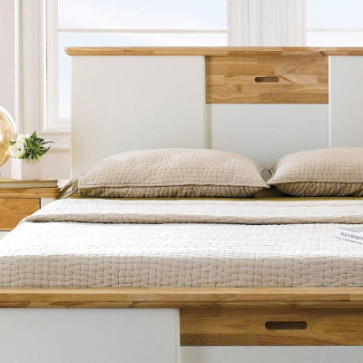 Giường Đôi Vivid Gỗ Tự Nhiên Ibie BBDVIVR - Trắng