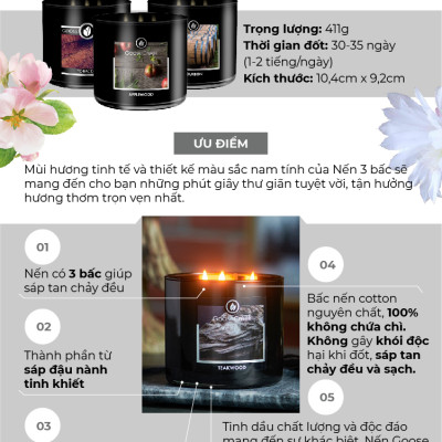 Nến ly 3 bấc sáp đậu nành For Men Goose Creek (411g) - California Coast