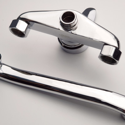 Vòi rửa chén nóng lạnh âm tường Đồng mạ Chrome Eurolife EL-T016AT (Trắng bạc)