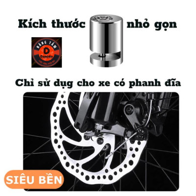 Khóa thép phanh đĩa xe máy chống trộm, khoá phanh đĩa chất liệu 100% thép nguyên khối cho moto, xe máy, xe đạp D Danido