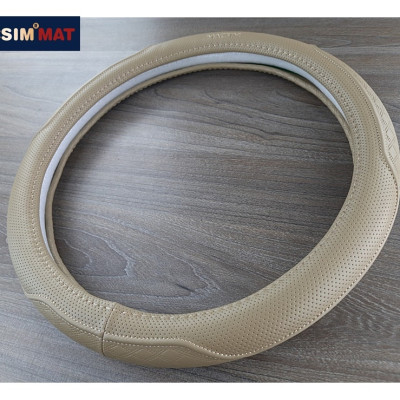 Bọc vô lăng cao cấp Macsim mã L612 mới chất liệu da thật - Khâu tay 100% size M màu be