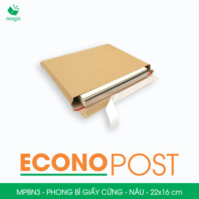 MPBN3 - 22x16 cm - Combo 20 phong bì giấy cứng đóng hàng màu nâu thay thế túi gói hàng