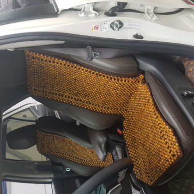 Đệm hạt gỗ tựa lưng massage ô tô gỗ Bách Xanh 100% tự nhiên, đan kết diềm mép cao cấp