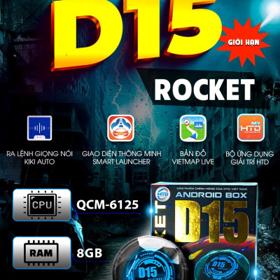 Siêu phẩm  D15 Rocket chuyển đổi màn hình Android ô tô - Cấu hình khủng RAM 8GB/ RAM 265GB/ QCM-6125