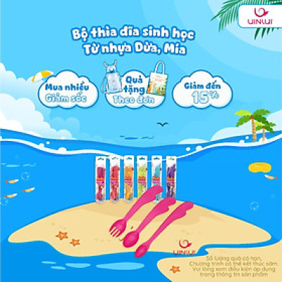 Bộ thìa dĩa ăn dặm an toàn cho bé - Set thìa & dĩa 2 món UINLUI