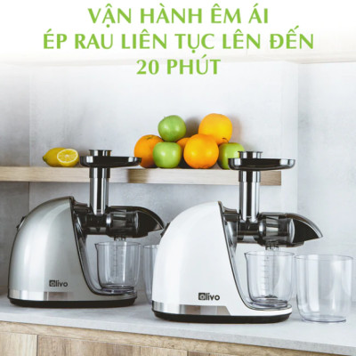 Máy Ép Chậm Olivo SJ22 Thương Hiệu Mỹ Ép Rau Không Lo Kẹt Máy Ép Kiệt 99% Dễ Vệ Sinh Công Suất 150W - Hàng Chính Hãng