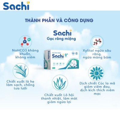 Hộp 30 Gạc Rơ Lưỡi SACHI / DR.PAPIE - Vệ Sinh Răng Miệng Cho Bé