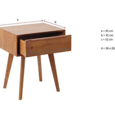 Tủ đầu giường Portobello phong cách Vintage gỗ tự nhiên