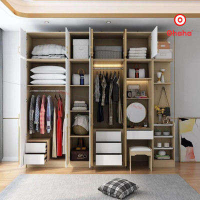 [Miễn phí lắp đặt & vận chuyển - Trả góp 0%] Tủ quần áo gỗ MDF lõi xanh chống ẩm cao cấp thiết kế thông minh tiện lợi với nhiều cánh và ngăn chứa - Màu sắc có thể đổi theo yêu cầu thương hiệu Ohaha - TACC004 