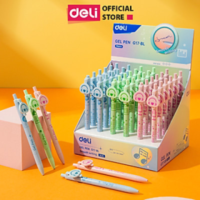 [Sơn Tùng M-TP Collection] Bút Bi Nước Mực Gel Bấm Ngòi 0.5 Nhanh Khô Siêu Mướt Nhiều Mực BST Limited Deli - Viết Bi Học Sinh Văn Phòng - EG17-BL