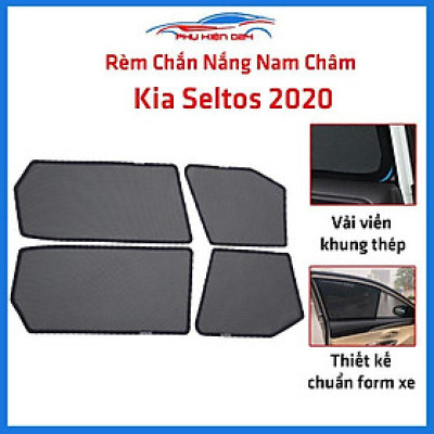 Bộ 4 rèm chắn nắng nam châm Seltos 2020 khung cố định chống tia UV