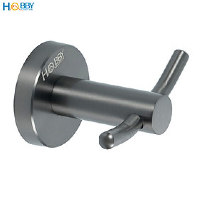 Móc treo đồ có 2 chấu ngang inox 304 sơn đen Hobby home decor T2X