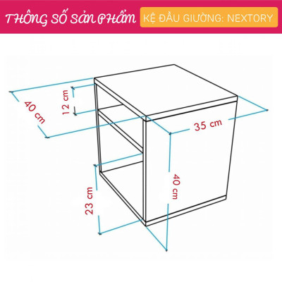Kệ để đầu giường kiểu dáng nhỏ gọn SMLIFE Nextory
