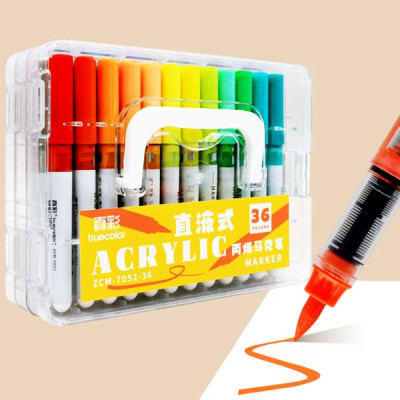 Hộp 36 Bút Lông Màu Acrylic Marker - Direct Ink - Truecolor ZCM-7052_36